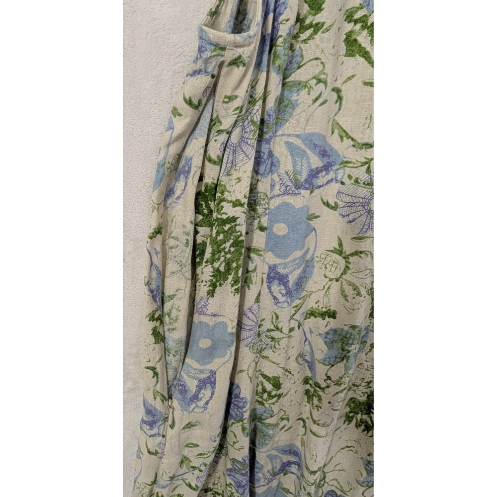 Chadwicks of Boston Linen Blend Maxi Dress Womens XL Floral Sleeveless Cottage - Picture 4 of 8